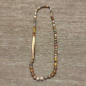 Akola Women's Gray Gemstone Beaded Pull-Over Long Necklace